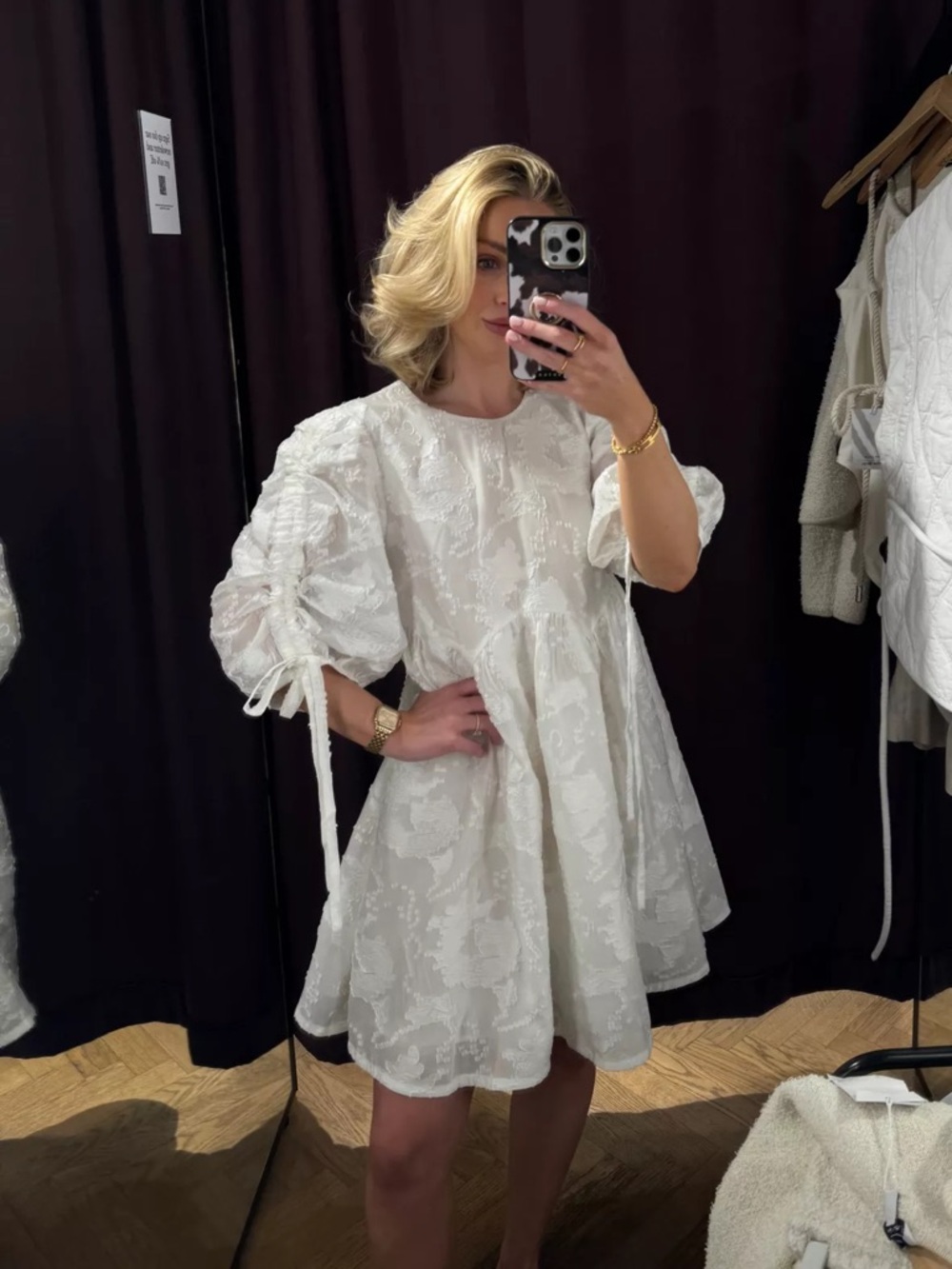 NWT & Other Stories Atelier White Puff Sleeve Mini Dress